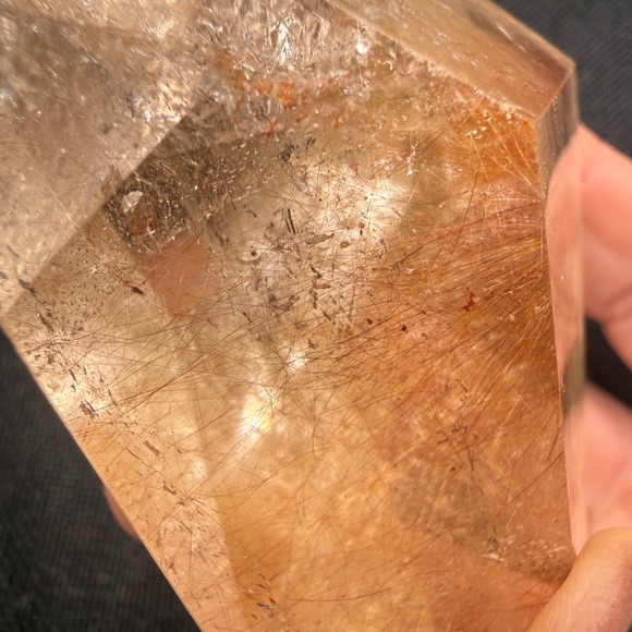 RARE Red & Copper Rutilated Quartz Free Form - Picture 9 of 9